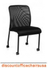 Armless Mesh Back Chair with Wheels